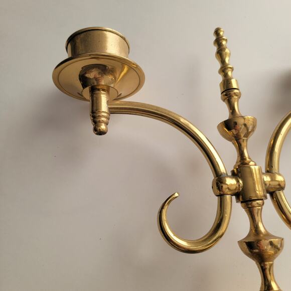 Elegant Vintage Brass Double Arm Candle Holder – Classic Candelabra Decor - Picture 2 of 10